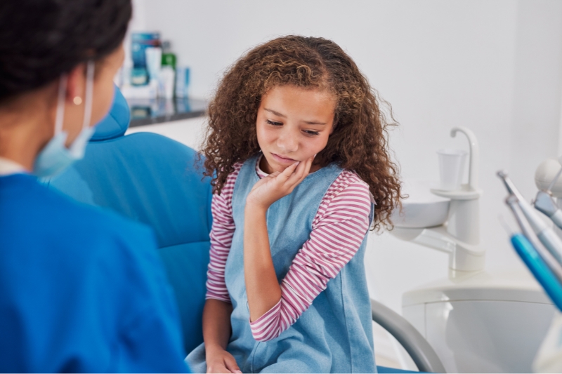 A child at staley dental arts receiving emergency dentistry care